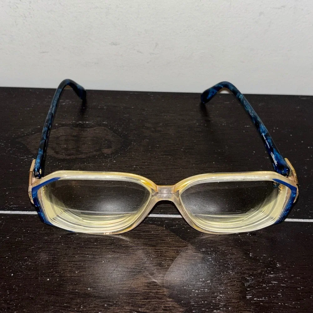 Vintage Silhouette FRAMES‎ | Blue Marbled Geometric Oversized Eyeglasses Austria